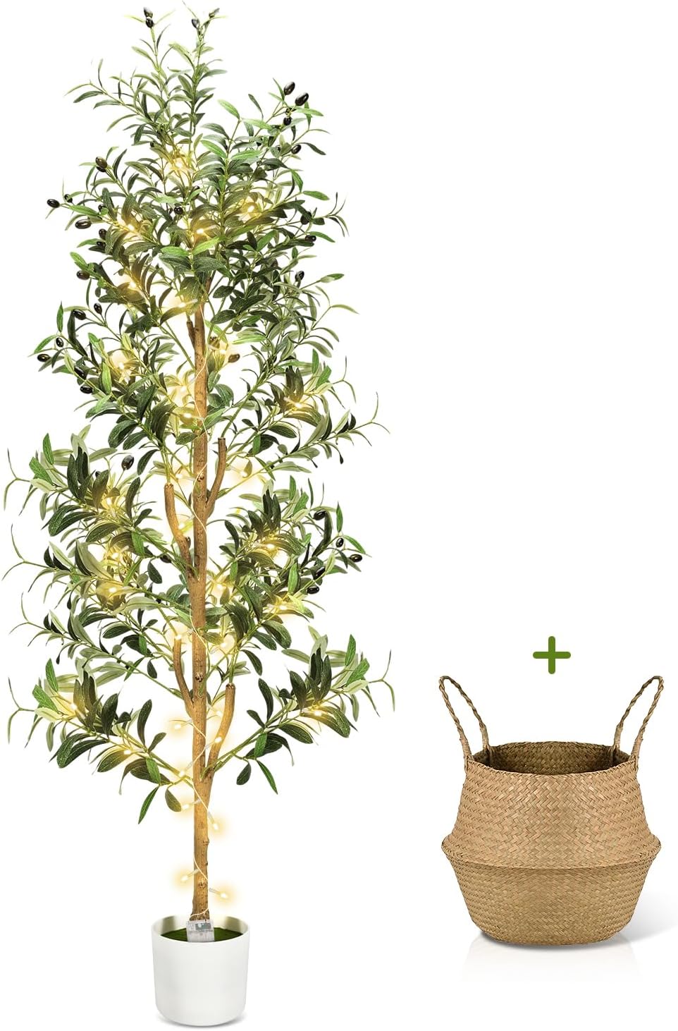 Olive Trees Artificial Indoor 6Ft Tall Faux Plants Large Fake Olivos Tree