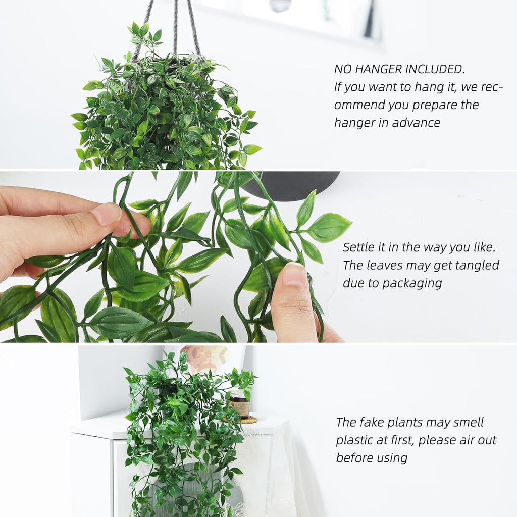 Fake Hanging Plants, Artificial Small Potted Plants