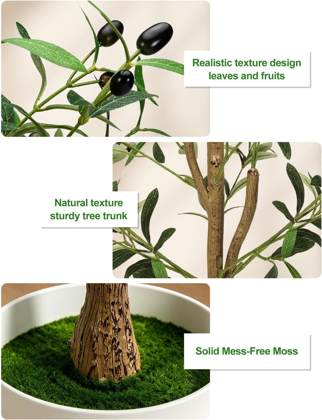 Olive Trees Artificial Indoor 6Ft Tall Faux Plants Large Fake Olivos Tree