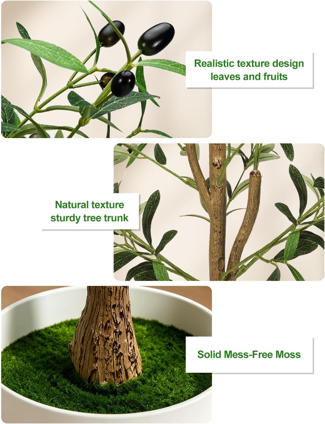 Olive Trees Artificial Indoor 6Ft Tall Faux Plants Large Fake Olivos Tree