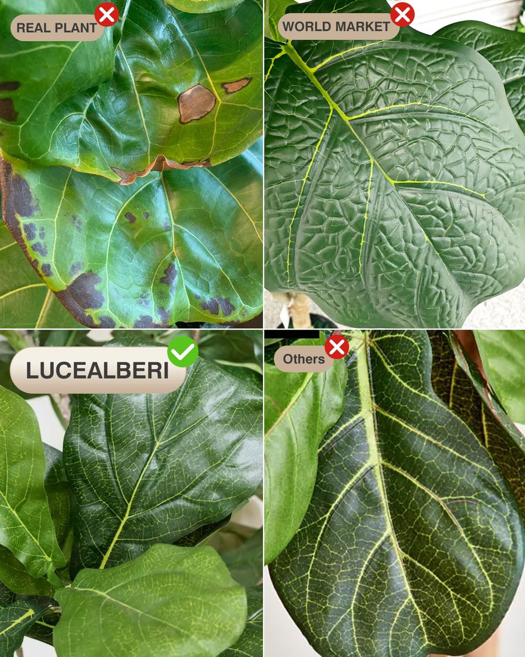 Artificial Fiddle Leaf Fig Tree in Modern White Planter